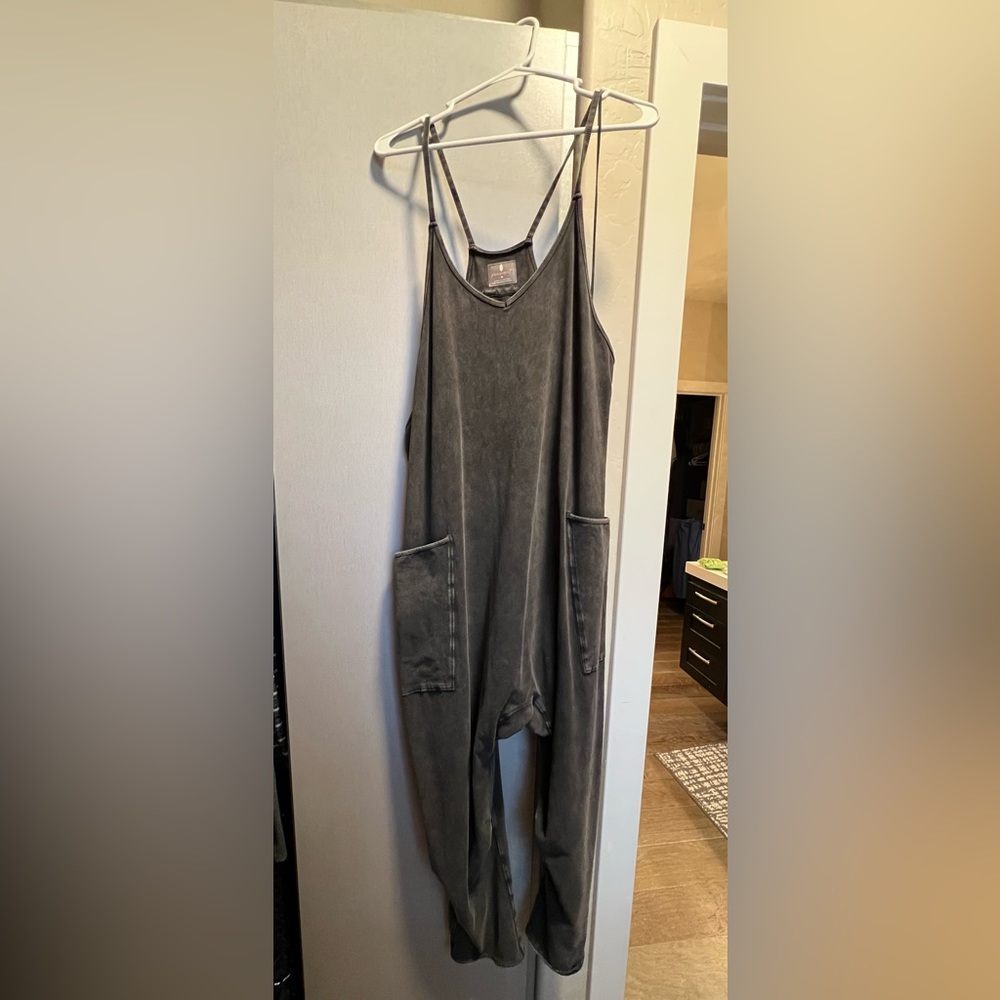 Free People Hot Shot Onesie - Medium; Washed Black